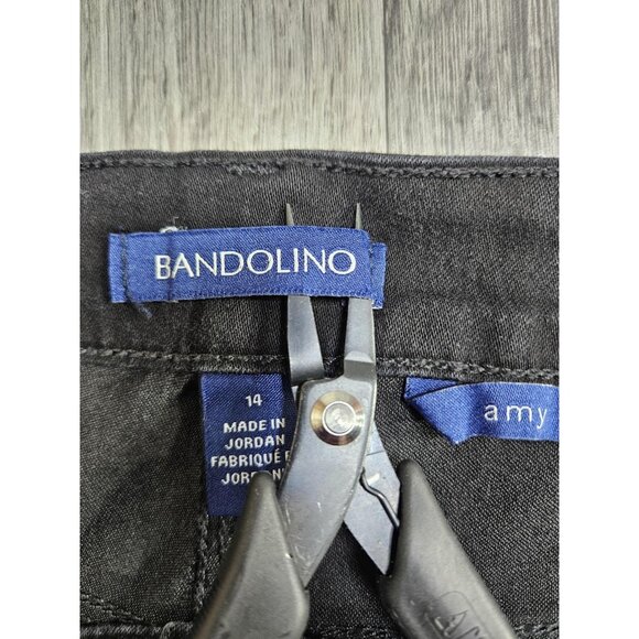 (3/$35) Bandolino Jeans Womens 14 Black Amy Straight Leg Stretch 5 Pocket Missy - Picture 5 of 12